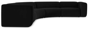 Divano angolare nero con rivestimento in velluto Ekahi – Makamii