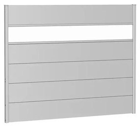 Frangivista con vetro in acciaio metallizzato alluminio BIOHORT L 180 x H 137 cm, spessore 44 mm