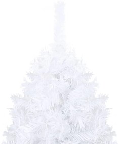 Albero di Natale Preilluminato con Palline Bianco 150 cm PVC