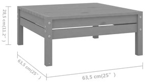 Set Salotto da Giardino 10 pz in Legno Massello di Pino Grigio