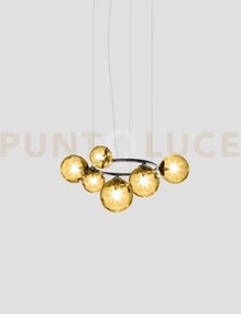 Puppet ring sospensione 7a ambra trasparente nickel nero satinato 7...