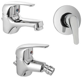 Set rubinetti lavabo bidet e doccia incasso con scarico automatico Kant