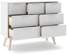 Cassettiera bassa bianca 120x83 cm Campus - Marckeric