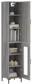 Credenza Grigio Sonoma 34,5x34x180 cm in Legno Multistrato