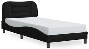 Giroletto Con Led Senza Materasso Nero 80x200 Cm Tessuto /