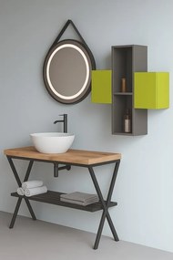 Mobile da bagno sotto lavabo Kros marrone opaco L 100 x H 60 x P 48 cm, lavabo non incluso