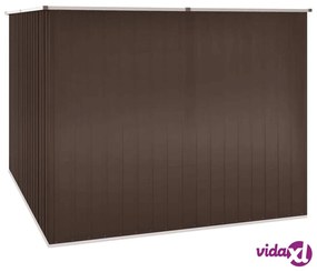 vidaXL Capanno da Giardino Marrone 195x198x159 cm in Acciaio Zincato