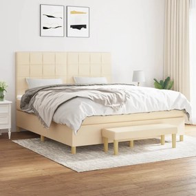 Giroletto A Molle Con Materasso Crema 160x200 Cm İn Tessuto /