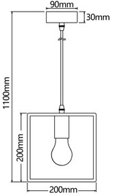 Aigostar - Lampadario sospeso in legno con cavo, 1xE27/60W/230V, pino