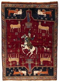 Shiraz Tappeto persiano 150x200 Rosso (Iran) Annodato A Mano