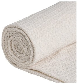 Copriletto crema in cotone riciclato 260x280 cm Honeycomb - Ixia