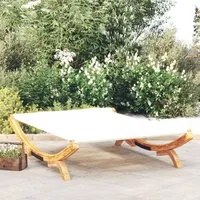 Lettino Prendisole 100x188,5x44cm in Legno Curvato Crema 313949