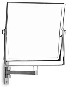 Kamalu - specchio ingranditore orientabile 20x20cm per alberghi finitura cromata sp-3592