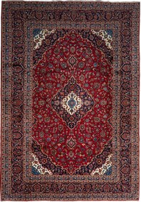 Kashan Tappeto 350 x 250 Rosso (Iran) Annodato A Mano