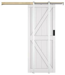 Porta scorrevole con sistema a incasso H205 x 93 cm in Legno e MDF Bianco - NEFARA