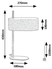Rabalux 74241 - Lampada da tavolo NARMIN 1xE14/40W/230V