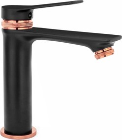 Rubinetto da lavabo Rea Viral Black Rose Gold Low
