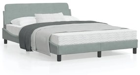 Giroletto Senza Materasso Grigio Chiaro 140x190 Cm Velluto /
