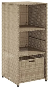 Armadietto portaoggetti giardino beige 50x55x115cm polyrattan