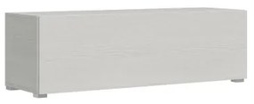 Base TV a ribalta a terra con foro passacavi Isoka 133 cm Bianco Frassino