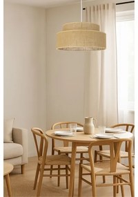 Lampadario a sospensione con filo BOHO 1xE27/60W/230V diametro 40 cm beige