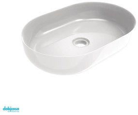 Ercos "Musa" Lavabo D'Appoggio Ovale 60x41 Cm Bianco Lucido