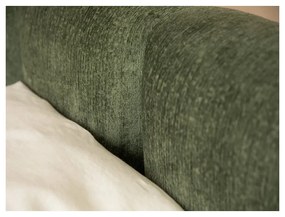 Letto matrimoniale imbottito verde con spazio contenitivo e rete 180x200 cm Lupine - Micadoni Home