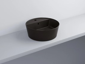 Cielo Handy lavabo 45 cm tondo monoforo da appoggio e troppopieno in ceramica lavagna