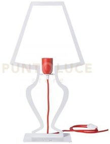 Lampada silhouette bianco in ferro 30x54cmh 1 luce attacco e27