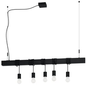 Eglo 39937 - Lampadario a sospensione con filo TOWNSHEND-B 5xE27/40W/230V nero