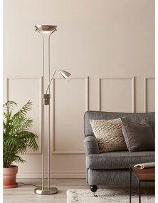 Lampada da terra argentata con paralume in metallo (altezza totale 180 cm) Detroit – Markslöjd