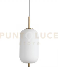 Umile sospensionei led 3000k 20w  2050 lm oro satinato e vetro bian...