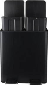 Cestino per la spazzatura nero opaco in acciaio per raccolta differenziata/con pedale 2x20 l Aliya – Spirella