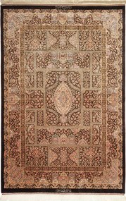 Ghom Tappeto 160 x 110 Rosso (Iran) Annodato A Mano