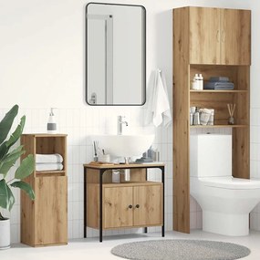 Mobile Lavabo Bagno Rovere Artigianale 60x30x60cm Truciolato /