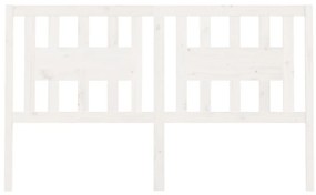 Testiera per letto bianca 166x4x100cm in legno massello di pino