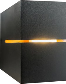 Set di 4 lampade da parete smart nere con oro 9,7 cm incl. WiFi G9 - Transfer Groove