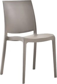 Sedia da giardino o cucina in polipropilene impilabile - Set 2 FEBE Tortora