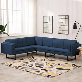 Divano Angolare Blu İn Tessuto /