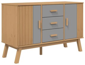 Credenza olden grigia e marrone 114x43x73,5 cm massello di pino