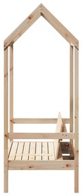 Panchina con tetto 117,5x70x176,5 cm in legno massello di pino