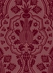 Cole & Son Carta da parati Pugin Palace Flock - Claret