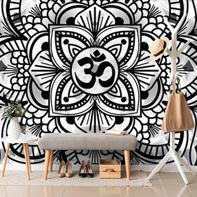 Carta da parati – Mandala della salute in bianco e nero
