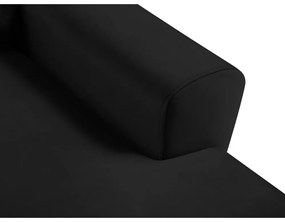 Divano angolare nero allungabile e con contenitore (con penisola a destra/con chaise lounge) con rivestimento in velluto Kyoto – Cosmopolitan Design