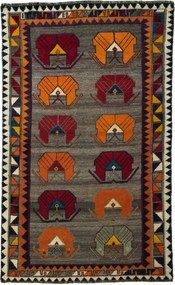 Gabbeh Tappeto 210x130 Nero (Iran) Annodato A Mano