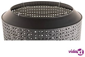RedFire Braciere con Griglia per Barbecue Midland Nero