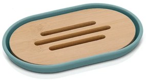 Porta sapone da appoggio acquamarina in abs e bambù Surf