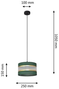 Lampadario a sospensione con filo HELEN 1xE27/15W/230V diametro 25 cm verde/oro