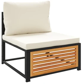 Set divano da giardino 11 pz con cuscini legno massello acacia