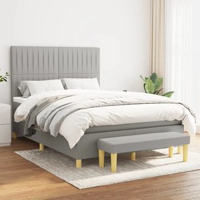 Giroletto A Molle Con Materasso Grigio Chiaro 140x190cm Tessuto /